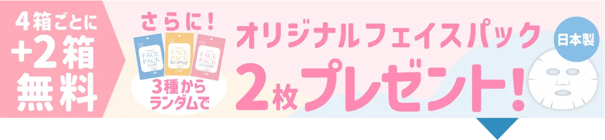 公式ショップ限定 4箱+2箱無料セットご購入でオリジナルフェイスパック3枚プレゼント